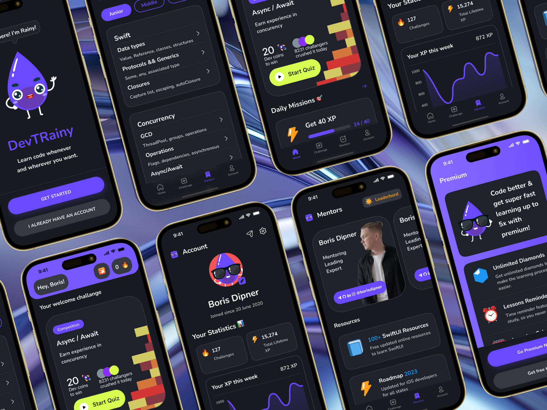 DevTrainy - home screen