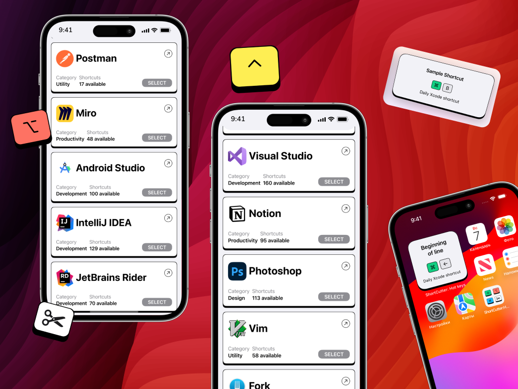 Shortcutter - light and dark mode
